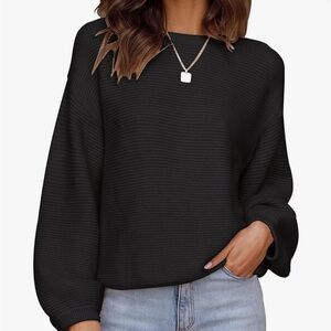Elegant Black Crew Neck Sweater